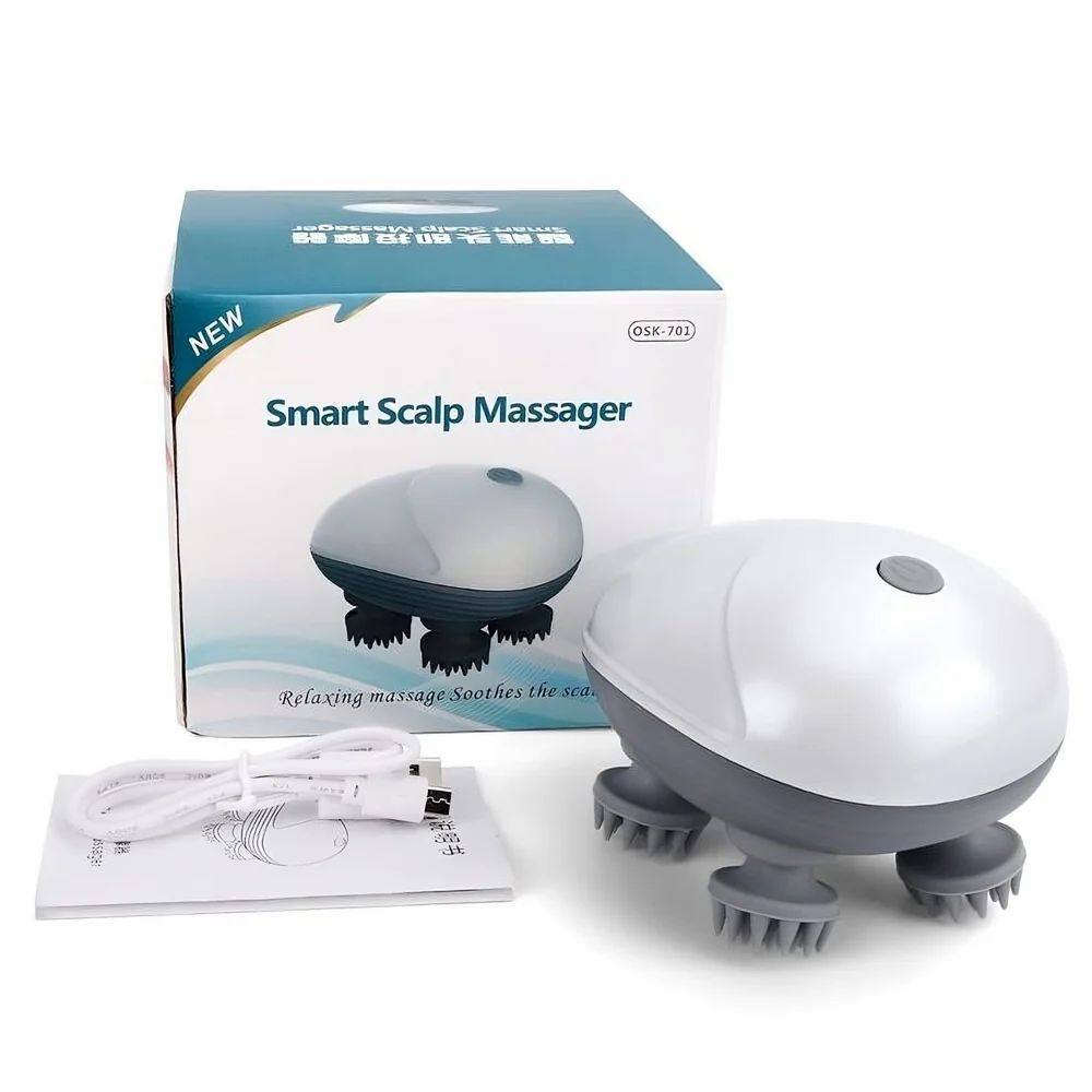 Electric Scalp Massager,Head Massager Scalp Stress Relax,Silicone Scalp Massager,Head Massager for Hair Growth