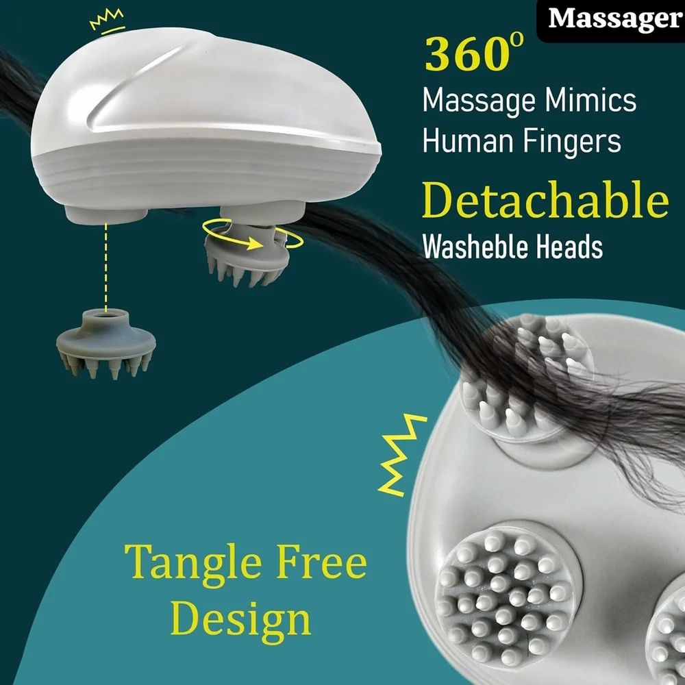 Electric Scalp Massager,Head Massager Scalp Stress Relax,Silicone Scalp Massager,Head Massager for Hair Growth